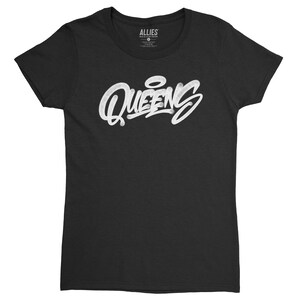 Queens Graffiti Women's T-Shirt | NYC Street Art Design | Trendy New York Fashion | Unique Queens Graphic Tee | Gift for Art Lovers