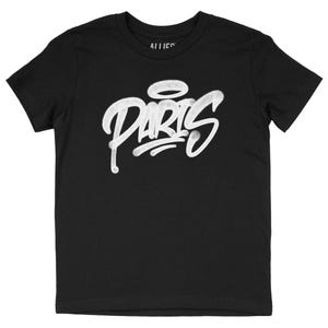 Paris Graffiti T-Shirt for Kids | Unisex Youth Tee for Boys, Girls, and Teens | Cool Paris Streetwear with City Name Design