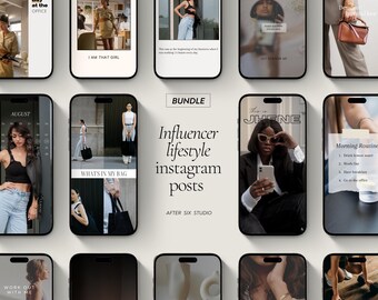 Lifestyle Influencer Instagram Template Bundle | Canva Story & Reel Templates | Aesthetic IG Templates for Bloggers