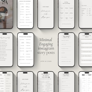 Plantillas de historias de Instagram para influencers / Plantillas minimalistas de Canva / Plantillas de interacción estética para blogueros y creadores de estilo de vida