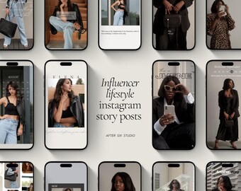 Influencer Instagram Story Templates | Canva Aesthetic Stories for Engagement | Lifestyle, Neutral, Minimal Social Media Kit
