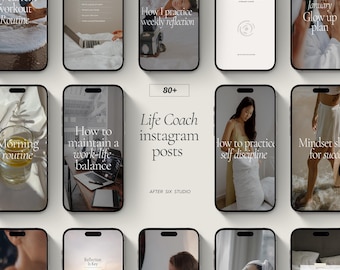 Plantillas de Instagram para coaches de vida: contenido editable en Canva para redes sociales