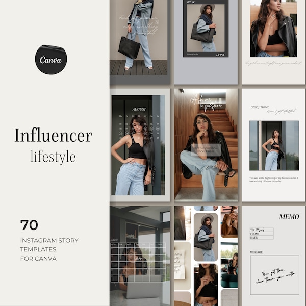 Influencer Instagram Story Templates | Influencer Engagement Post | Influencer, Neutral Aesthetic, Lifestyle,