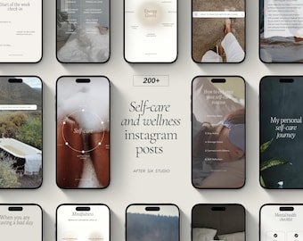 Self-care & Wellness Instagram Template Bundle | Hollistic, Wellness, Therapy, Mental Health