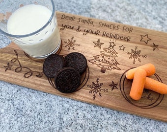 Personalized Laser Engraved Santa Snack Tray