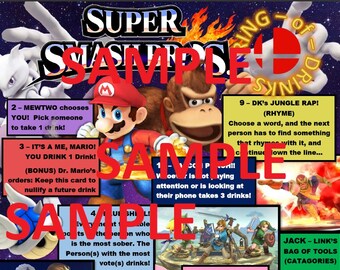 Juego de beber ¡Reglas del juego de fiesta temático de videojuegos! ¡Anillo de Fuego para Adultos! collage de arte