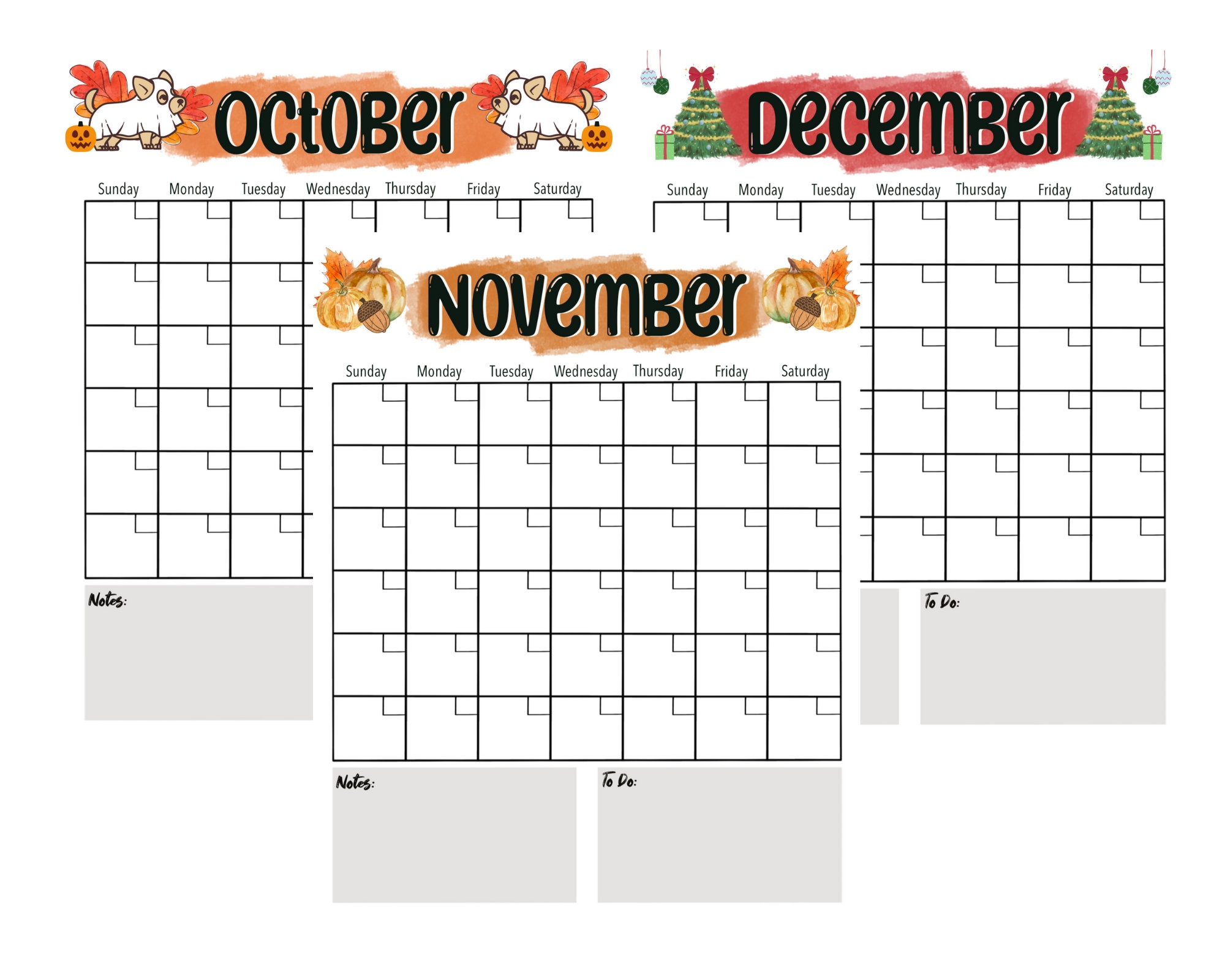 Printable Calendar Vertical Blank Calendar Calendar - Etsy