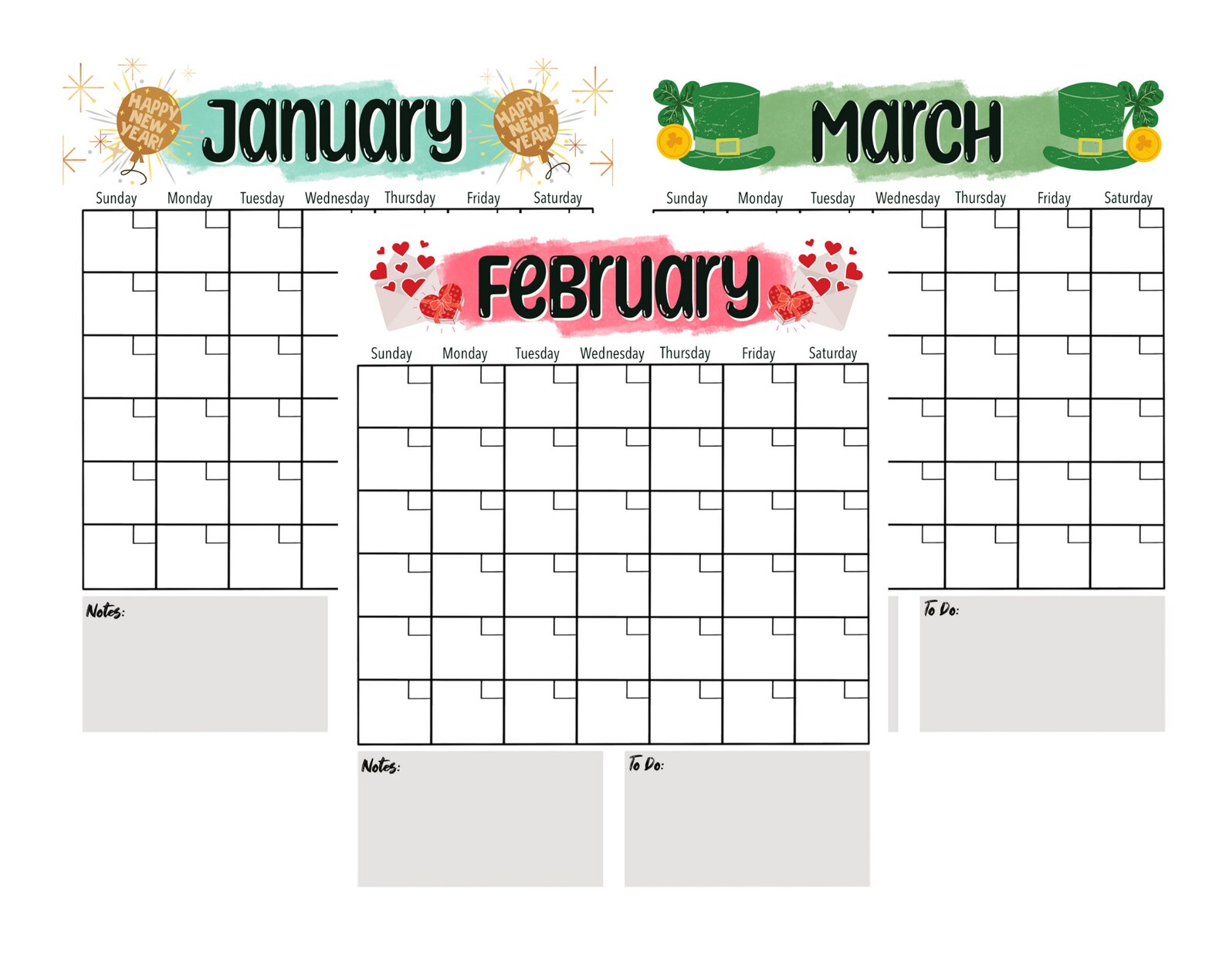 Printable Calendar Vertical Blank Calendar Calendar - Etsy