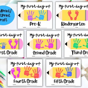 Handprint Art, Handprint Craft, Printable Handprint Craft, Feetprint Activity, Back to School, Keepsake Craft, Hand Print Art, Set of 7