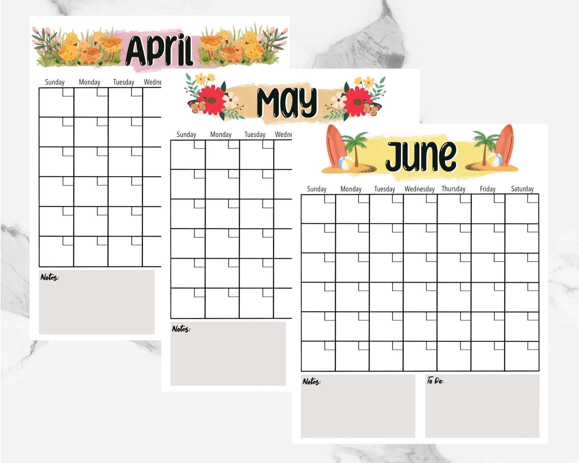 Printable Calendar Vertical Blank Calendar Calendar - Etsy