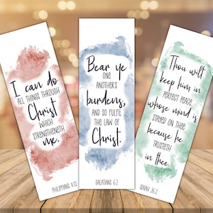KJV Printable Bookmarks, Printable Bookmarks, King James Version, Bible Verse Bookmark Printables, Set of 3
