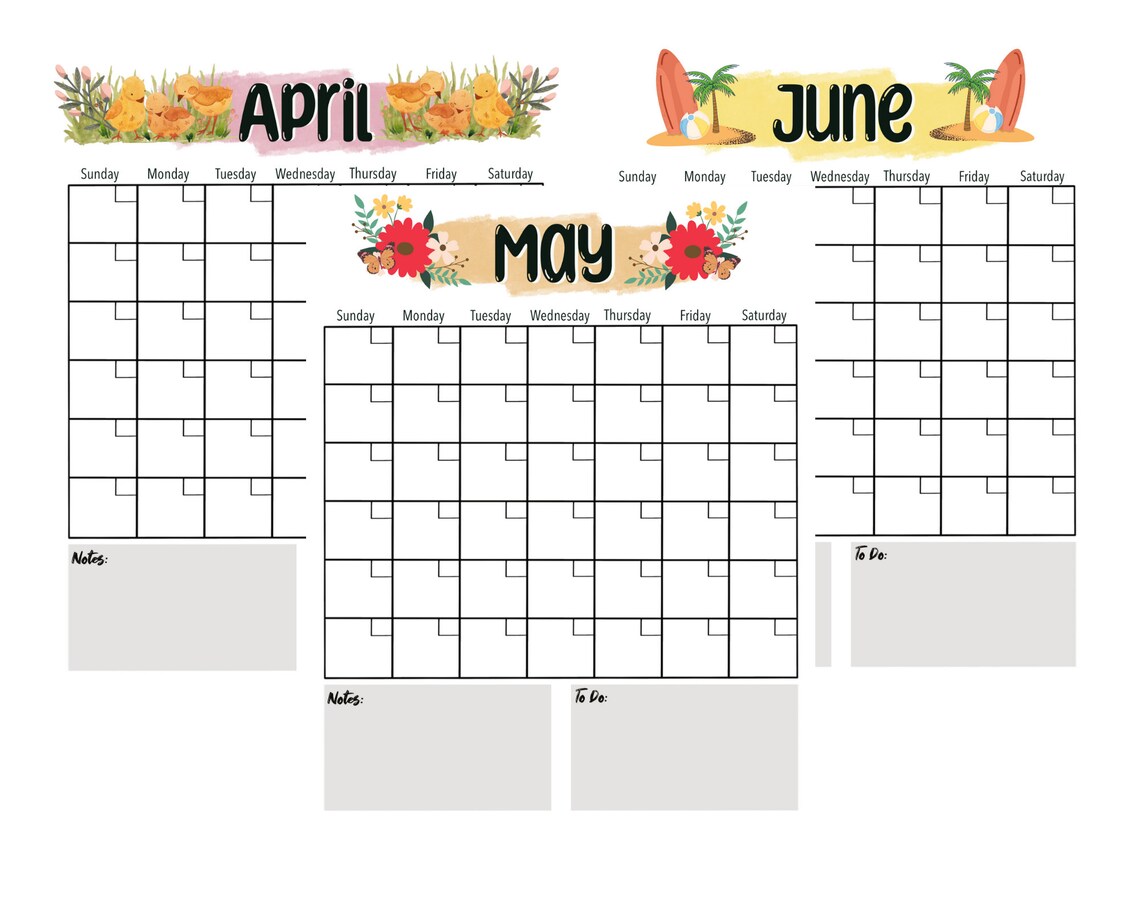 Printable Calendar Vertical Blank Calendar Calendar - Etsy