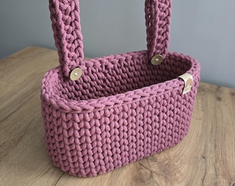 Cotton hanging basket for newborn, organizer hanging on baby bed, box for books and plush toys, gift for new parents