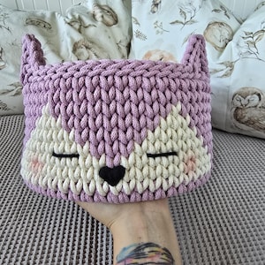 Crochet basket Fox, basket bear, Fox organizer, storage bin, children&#39;s room decor, forest animal