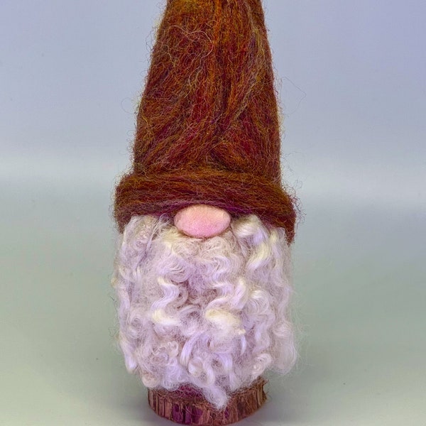 Needle-felted Wool Gnome, Whimsical Wool Sculpture, Gnome, Nisse, Tomte