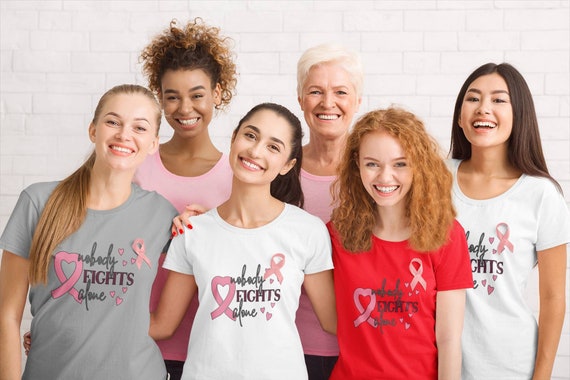 Nobody Fights Alone T-shirt, Breast Cancer Awareness Tee, Survivor Gift
