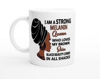 Melanin Queen Mug: Black Beauty Ceramic Coffee Cup
