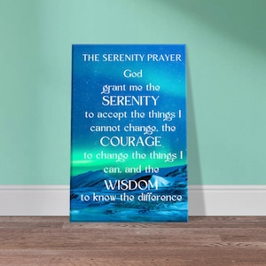 The Serenity Prayer Canvas Wall Art (Aurora Blue)