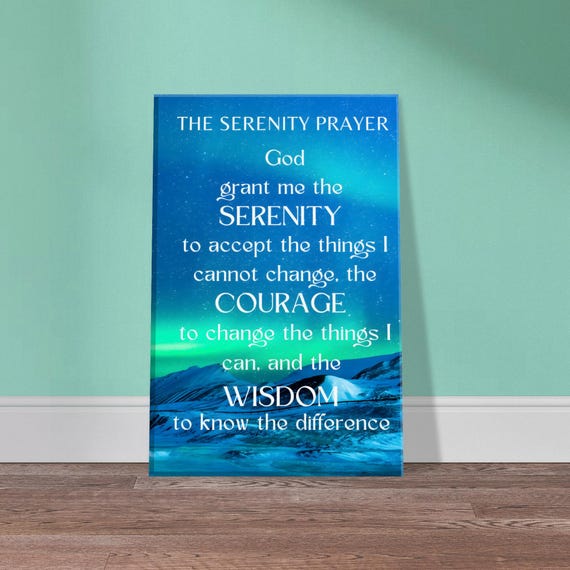 The Serenity Prayer Canvas Wall Art (Aurora Blue)