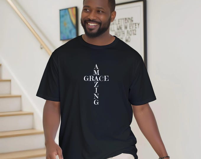 Amazing Grace Unisex T-Shirt Cross Design - Soft Cotton Tee for Spiritual Style