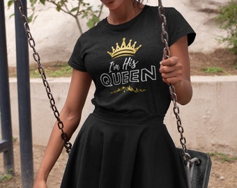 Couples T-Shirt Set: His Queen & Her King Matching Tees