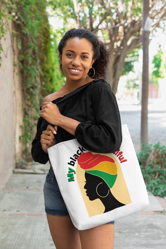 My Black is Beautiful Tote Bag (white)