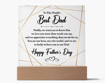 World's Best Dad Acrylic Plaque/Father's day gift/Birthday Gift