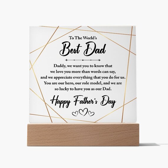 World's Best Dad Acrylic Plaque/Father's day gift/Birthday Gift