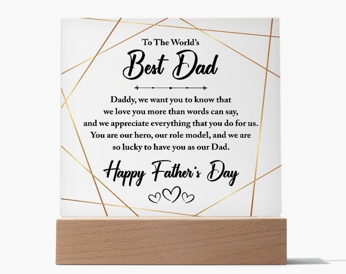 World's Best Dad Acrylic Plaque/Father's day gift/Birthday Gift