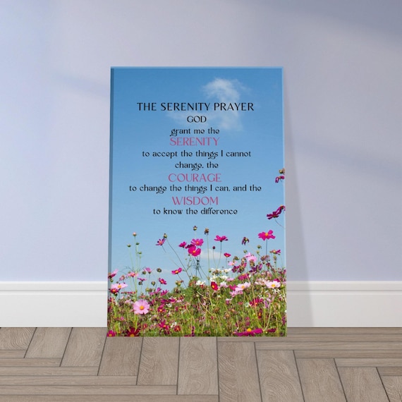 The Serenity Prayer Canvas Wall Art (wild flowers)