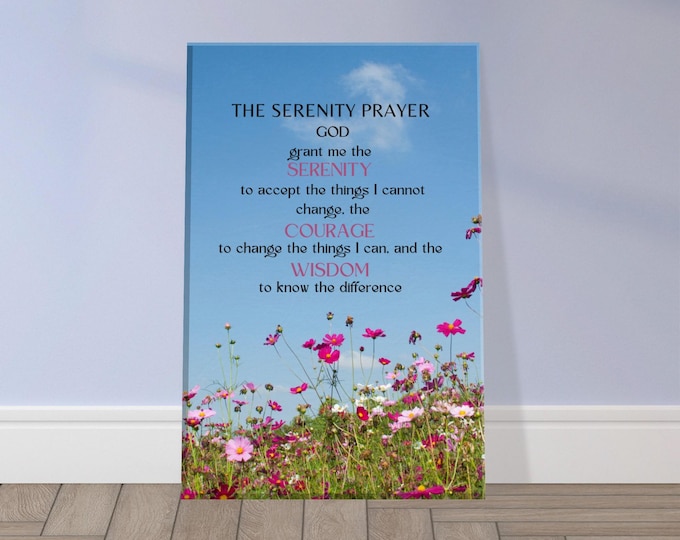 The Serenity Prayer Canvas Wall Art (wild flowers)