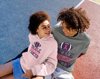 Tackle Breast Cancer Unisex Hoodie, Pullover Hooded Sweatshirt, Support Awareness, Fight Cancer, Survivor Gift