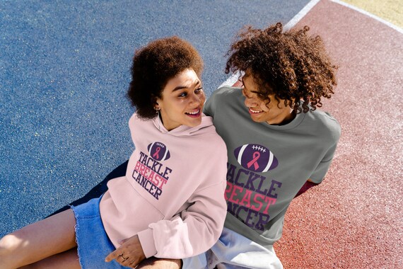 Tackle Breast Cancer Unisex Hoodie, Pullover Hooded Sweatshirt, Support Awareness, Fight Cancer, Survivor Gift