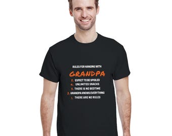 Rules for Hanging with Grandpa T-Shirt - Funny Gift for Grandpa