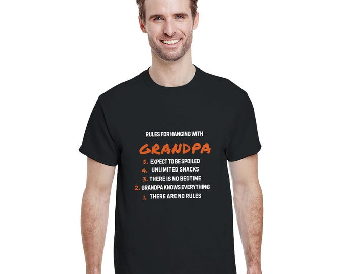 Rules for Hanging with Grandpa T-Shirt - Funny Gift for Grandpa