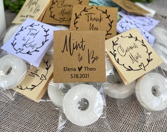 Mint To Be Wedding Favors Lifesavers Mint for Guests with Personalized Label, Party Tags, Rustic Wedding Favor, Kraft Card Stock