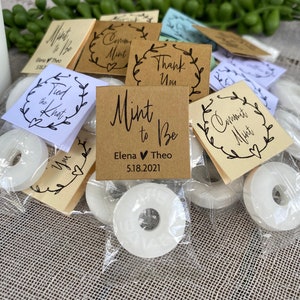 Mint To Be Wedding Favors Lifesavers Mint for Guests with Personalized Label, Party Tags, Rustic Wedding Favor, Kraft Card Stock