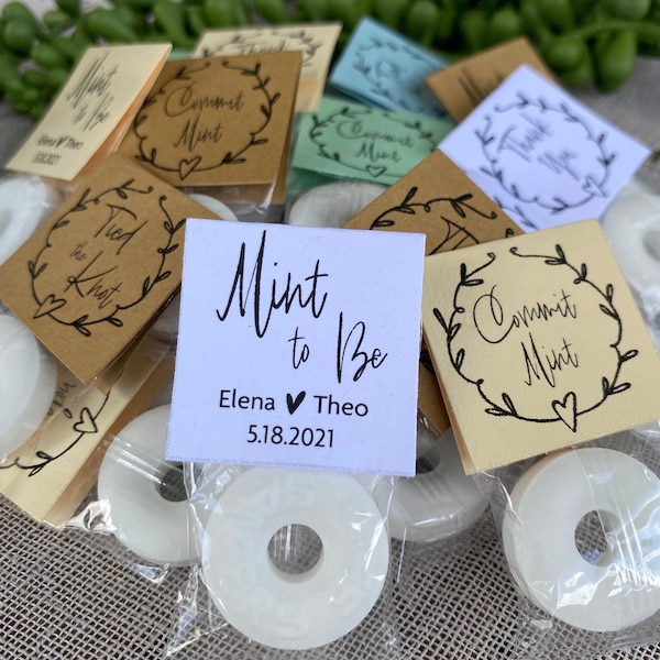 Wedding Favors Mint To Be, Lifesavers Mint Candy for Guests with Personalized Labels, Assembled Tagged Mints, High Quality, Bridal Shower