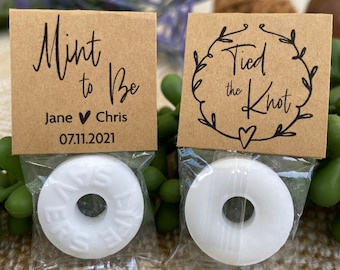 Wedding Favors Mint To Be Lifesavers Mint Candy for Guests with Personalized Labels, Rehearsal Dinner, Kraft Tags, Handmade Cute Candy