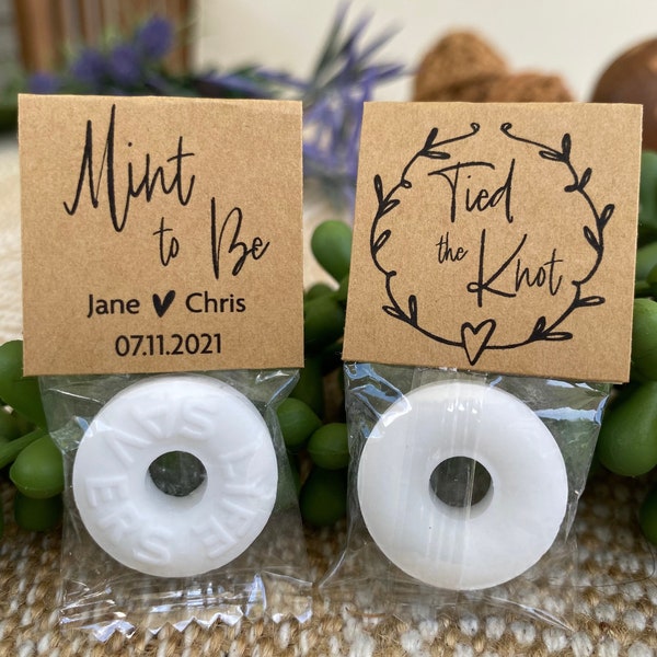 Wedding Favors Mint To Be Lifesavers Mint Candy for Guests with Personalized Labels, Rehearsal Dinner, Kraft Tags, Handmade Cute Candy