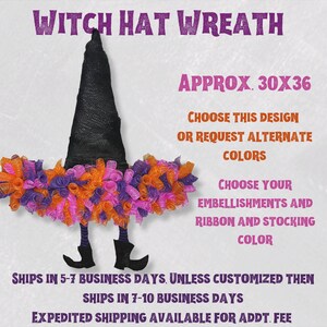 Spooky Halloween Witch Hat Wreath - Handcrafted Door Decor for a Hauntingly Charming Front Porch