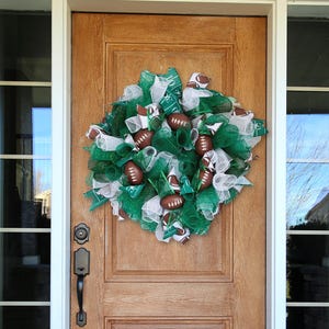 Personalized Foot ball Wreath, Fall ball team color wreath, Sports themed wreath