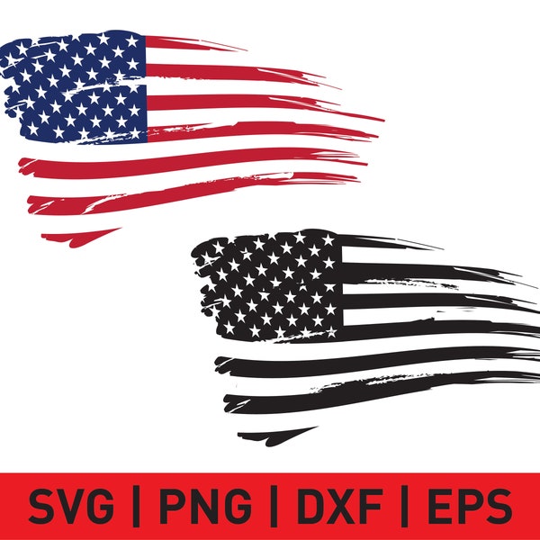 Distressed American Flag SVG / Ready To Cut Files / svg, png, dxf, eps / High Quality