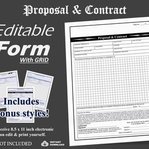 Proposal & Contract with GRID Drawing Area, Best Proposal Template For Construction Projects, General Contractor Building Proposal Template