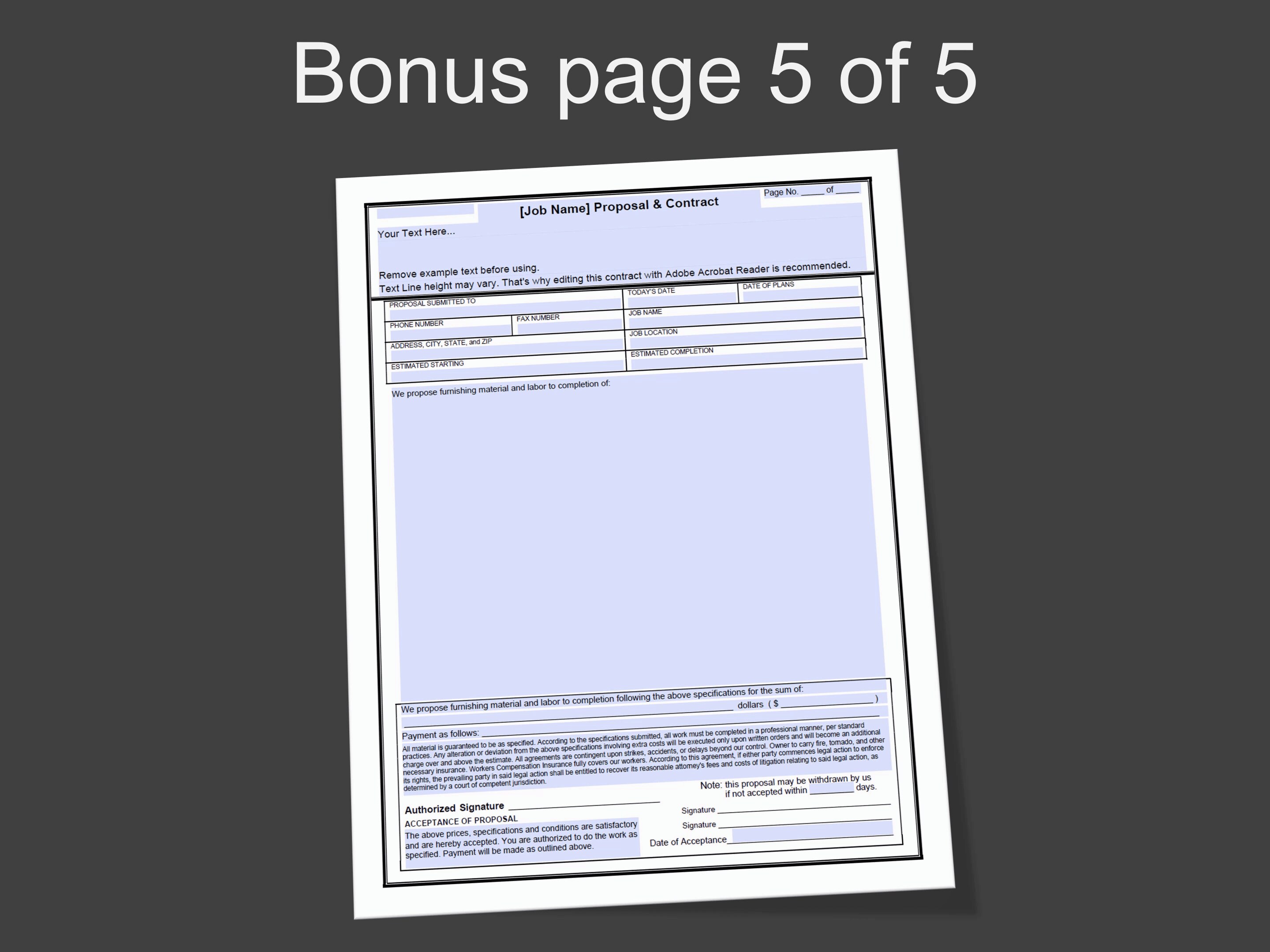 Proposal & Contract With OPEN Drawing Area, Best Proposal Template for ...