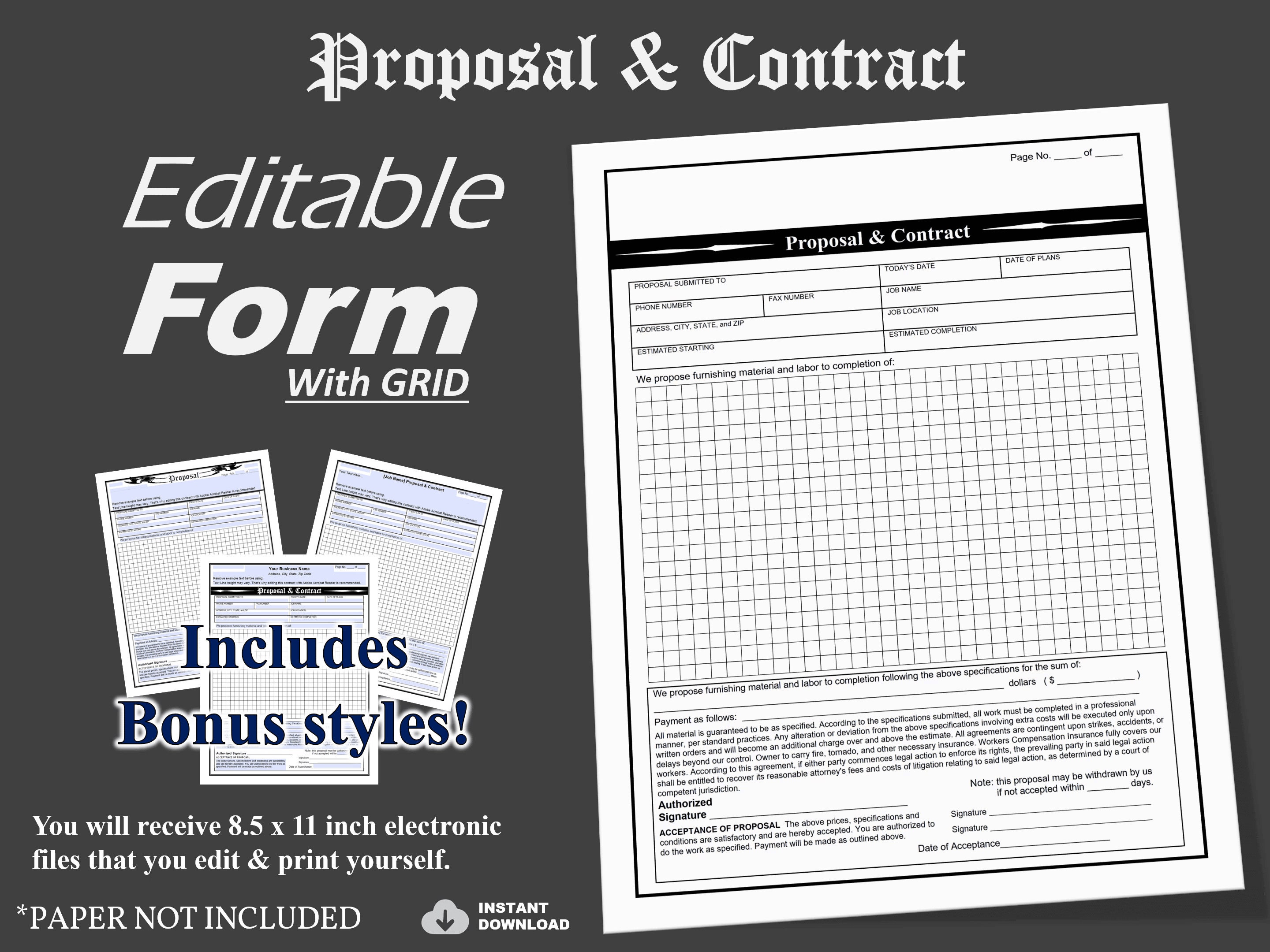 Grid Proposal Proposal & Contract With GRID Drawing Area, Best Proposal Template for ...