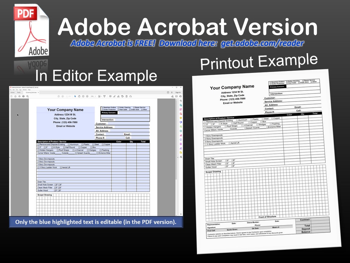Seamless Gutter Estimate old Drawing Style Bid Rain Gutter Etsy