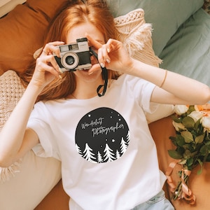 Wanderlust Stars Photographer Shirt, Photography Shirt, Mama Shirt, Camera Shirt, Photographer Gift, Cute Photography Shirt, Nature