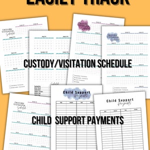 Custody and Visitation Log Shared Custody Calendar Custom Coparenting