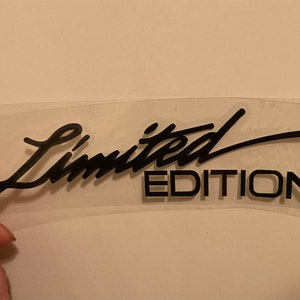 Limited Edition Laser Cut Decal Sticker - Black - Free Shipping